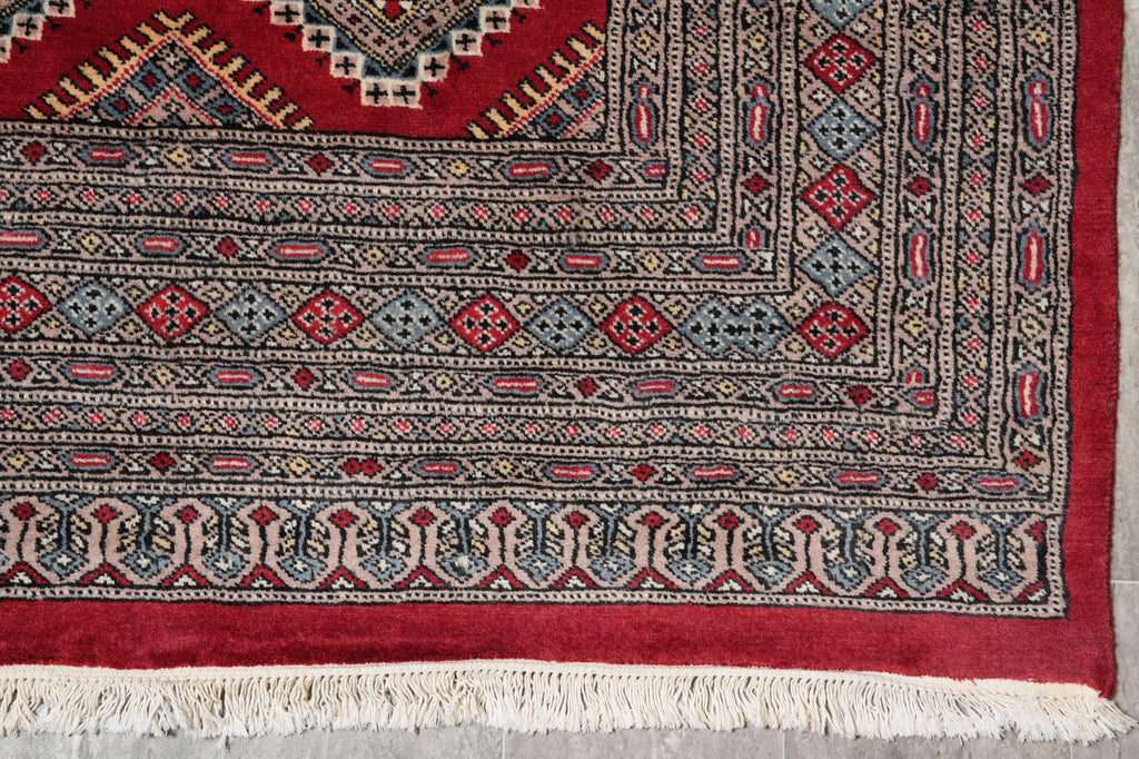 6.8 x 8.9 Jaldar Bokhara Rug Handmade Pakistan #F-4612