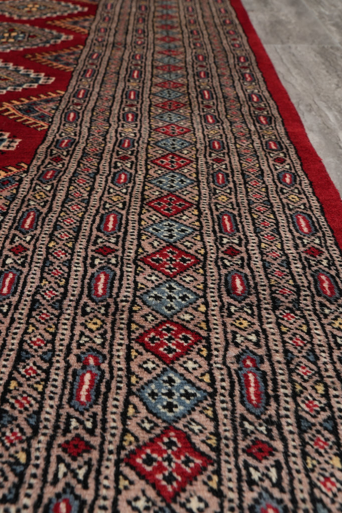 6.8 x 8.9 Jaldar Bokhara Rug Handmade Pakistan #F-4612