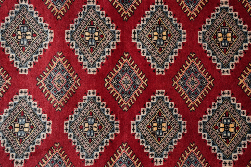 6.8 x 8.9 Jaldar Bokhara Rug Handmade Pakistan #F-4612