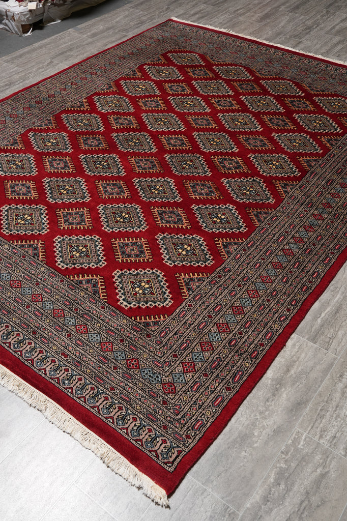 6.8 x 8.9 Jaldar Bokhara Rug Handmade Pakistan #F-4612