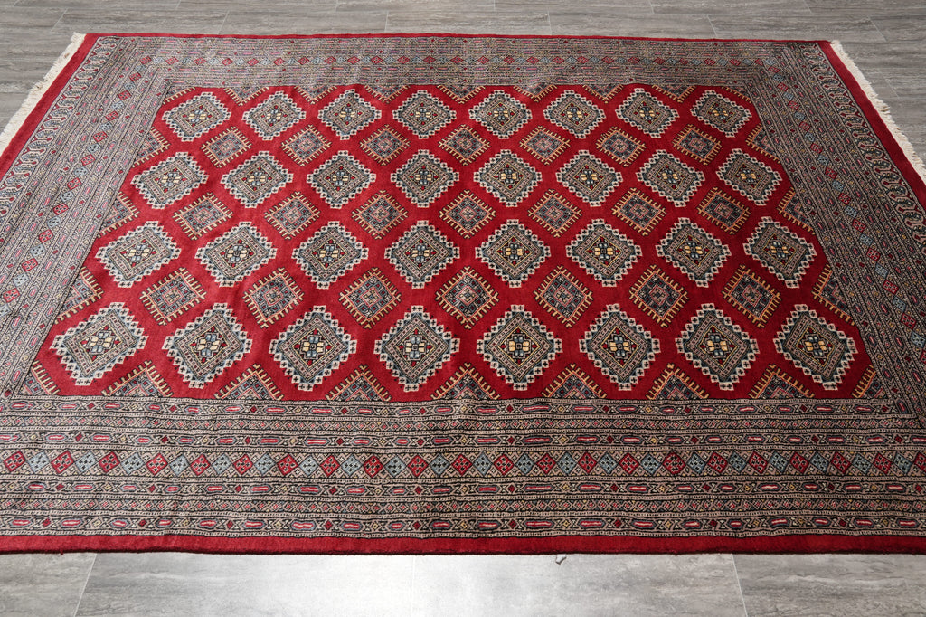 6.8 x 8.9 Jaldar Bokhara Rug Handmade Pakistan #F-4612