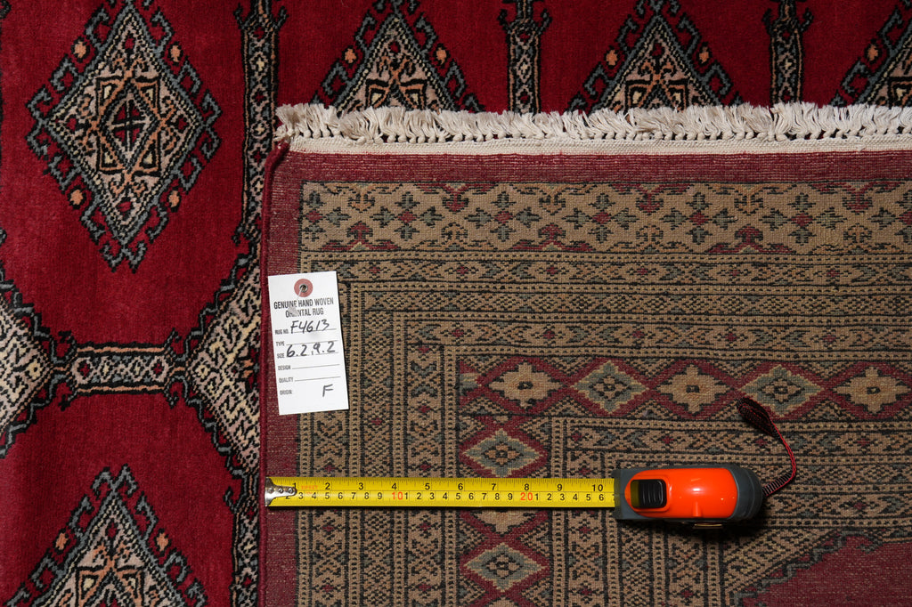 6 x 9 Handmade Jaldar Bokhara Rug #F-4613