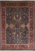 Load image into Gallery viewer, 9 x 12.3  Fine Natural Wool Dark Blue Quality Handmade Jaipur Rug 