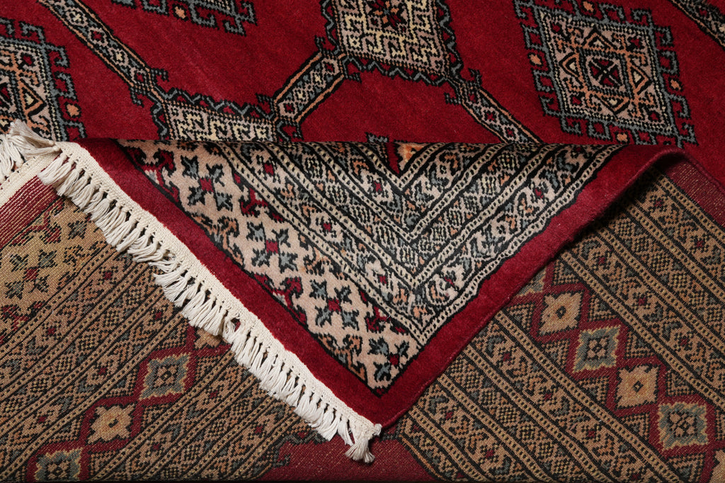 6 x 9 Handmade Jaldar Bokhara Rug #F-4613