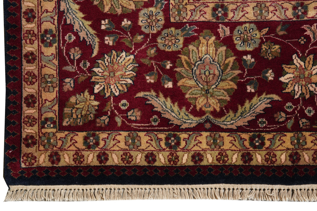 9 x 12.3  Fine Natural Wool Dark Blue Quality Handmade Jaipur Rug #PIX-9099