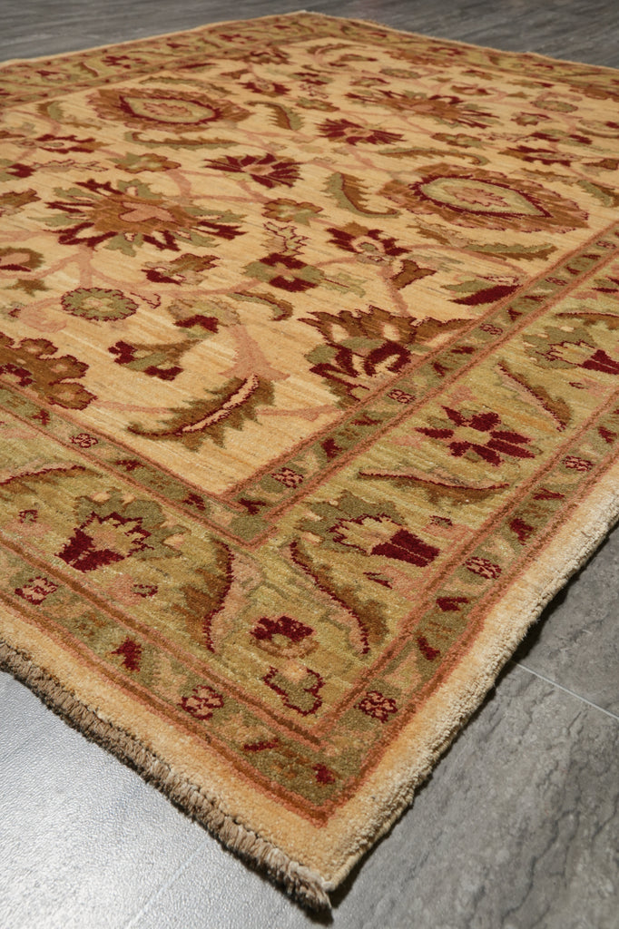 5 x 6.6 Natural Wool Hand-Knotted Chobi Peshawar Rug - Pakistan #PIX-1795
