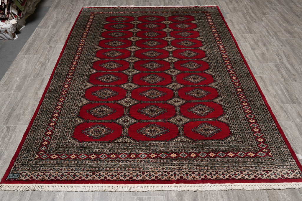 6 x 9 Handmade Jaldar Bokhara Rug #F-4613