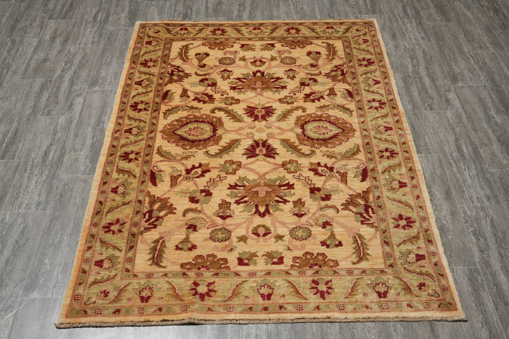 5 x 6.6 Natural Wool Hand-Knotted Chobi Peshawar Rug - Pakistan #PIX-1795