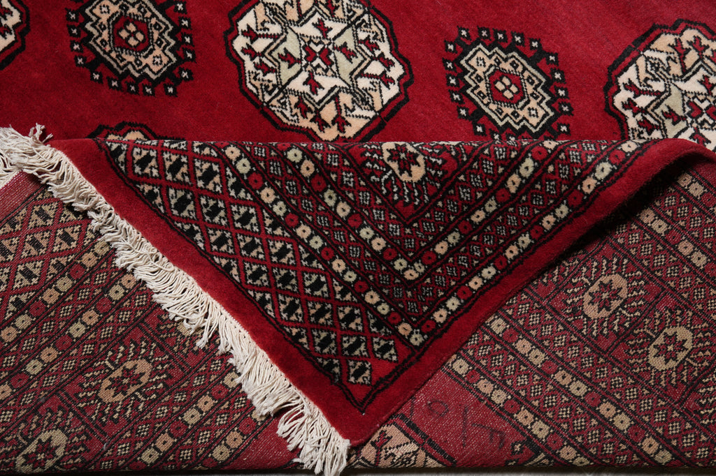 7 x 9.6 Classic Bokhara Rug Handmade Pakistan #F-4614