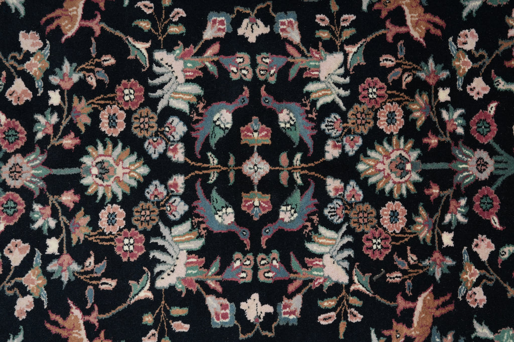 5.8 x 7.7 Hunting Paradise Handmade Wool Rug Black #F-5759
