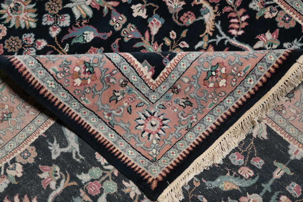 5.8 x 7.7 Hunting Paradise Handmade Wool Rug Black #F-5759