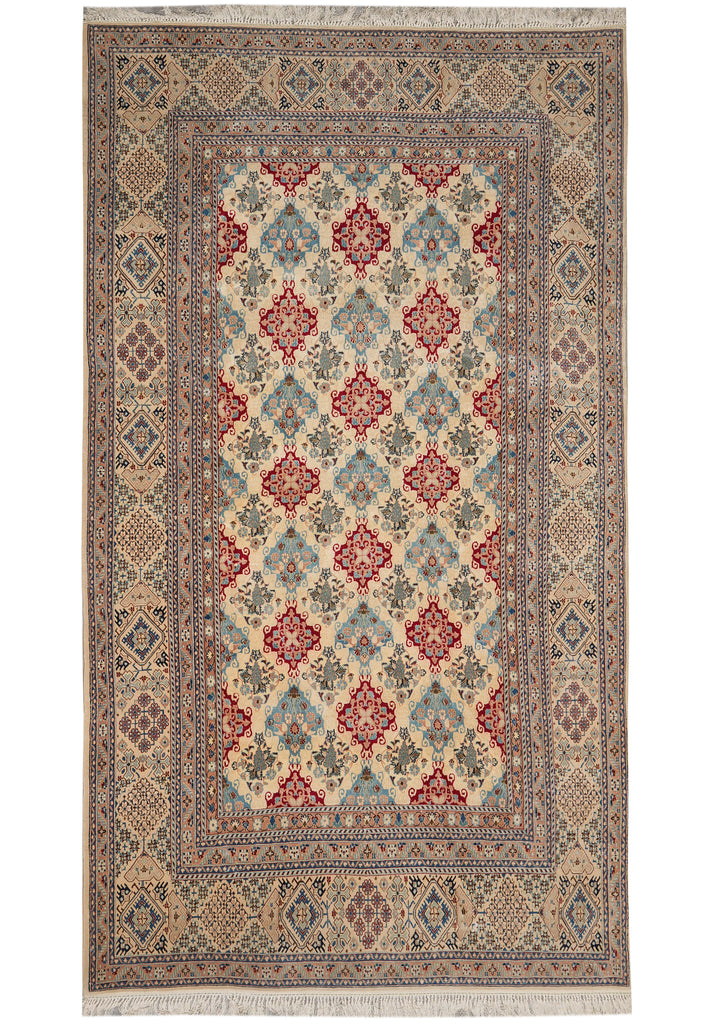 5 x 8.7 Fine Persian Nain Wool And Silk  Rug