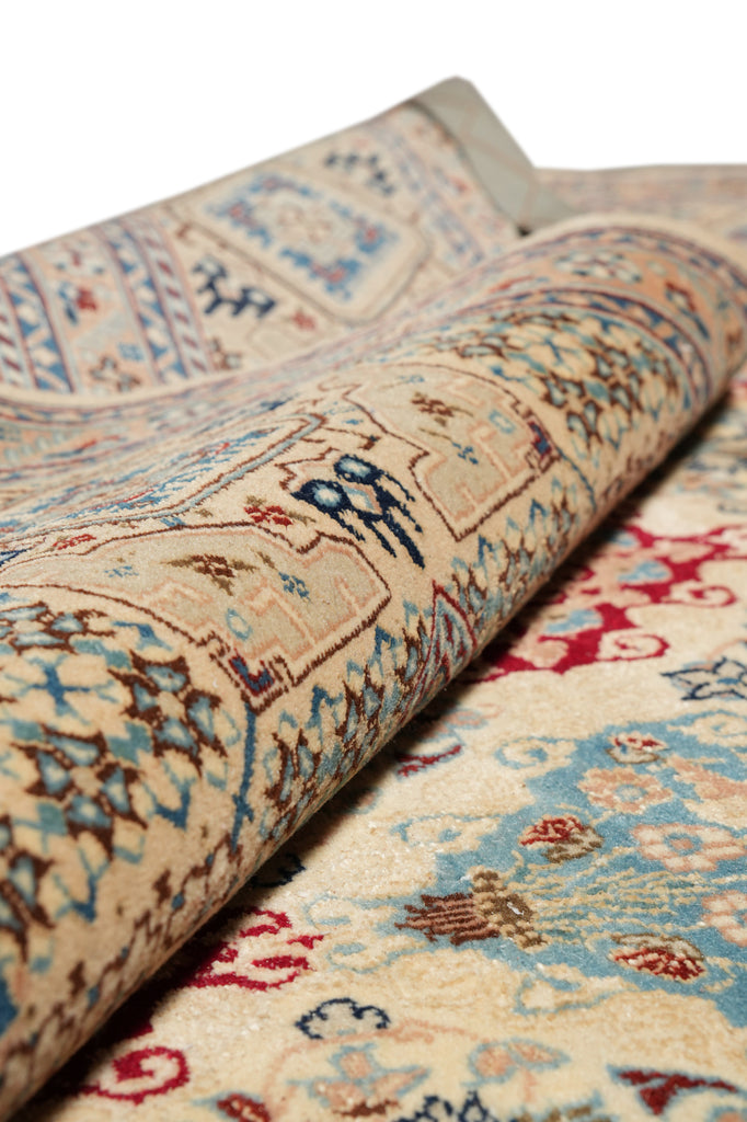 5 x 8.7 Fine Persian Nain Wool And Silk  Rug 6 La 500 KPSI #PIX-15979