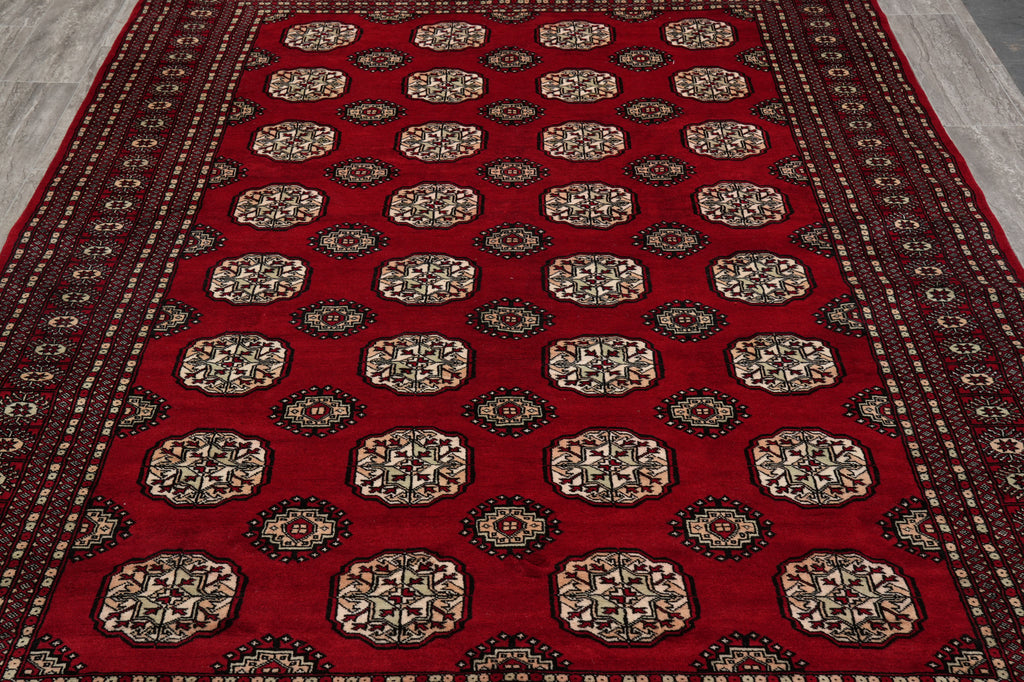 7 x 9.6 Classic Bokhara Rug Handmade Pakistan #F-4614
