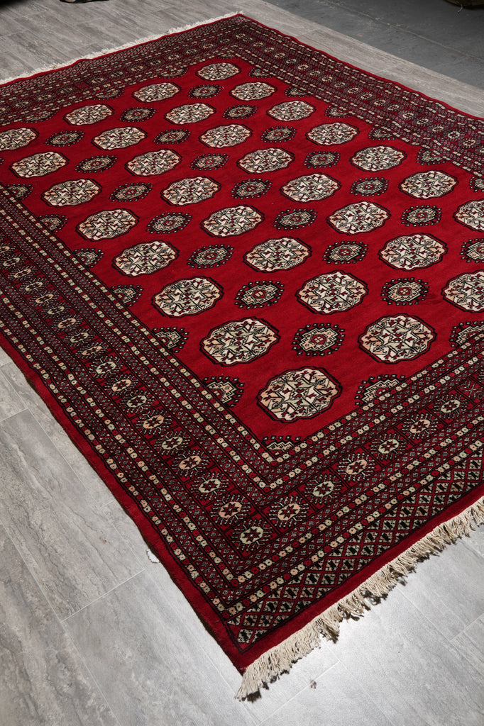 7 x 9.6 Classic Bokhara Rug Handmade Pakistan #F-4614