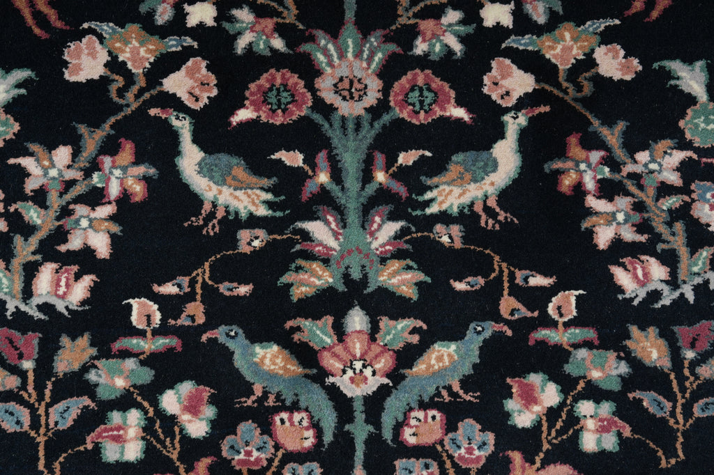 5.8 x 7.7 Hunting Paradise Handmade Wool Rug Black #F-5759