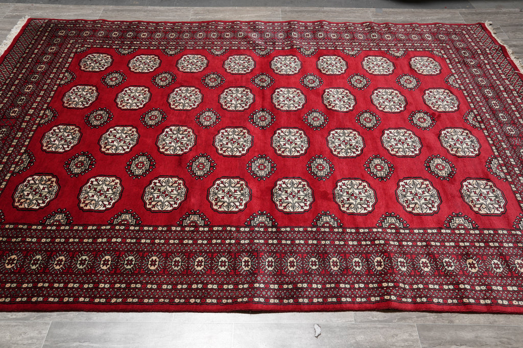 7 x 9.6 Classic Bokhara Rug Handmade Pakistan #F-4614