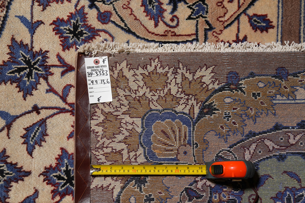 9.9 x 13.6 Unusual French Aubusson Persian Kashan Rug Iran #S10-3353