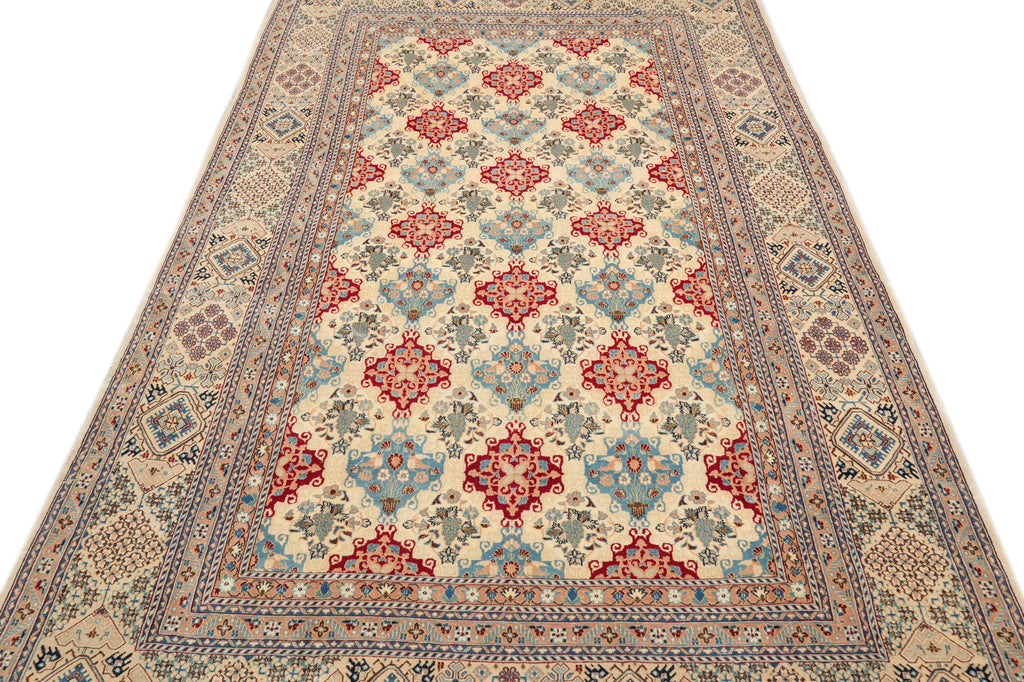 5 x 8.7 Fine Persian Nain Wool And Silk  Rug 6 La 500 KPSI #PIX-15979