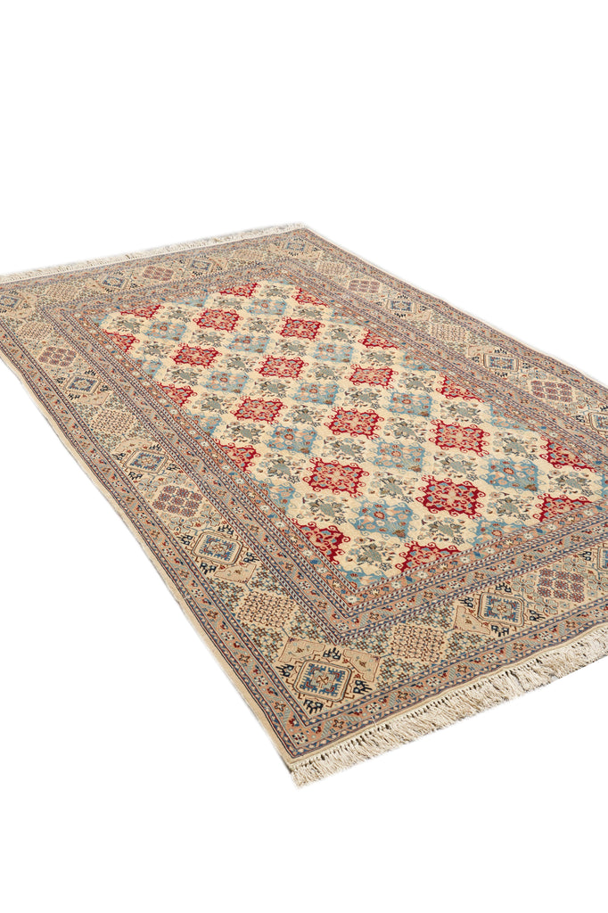 5 x 8.7 Fine Persian Nain Wool And Silk  Rug 6 La 500 KPSI #PIX-15979