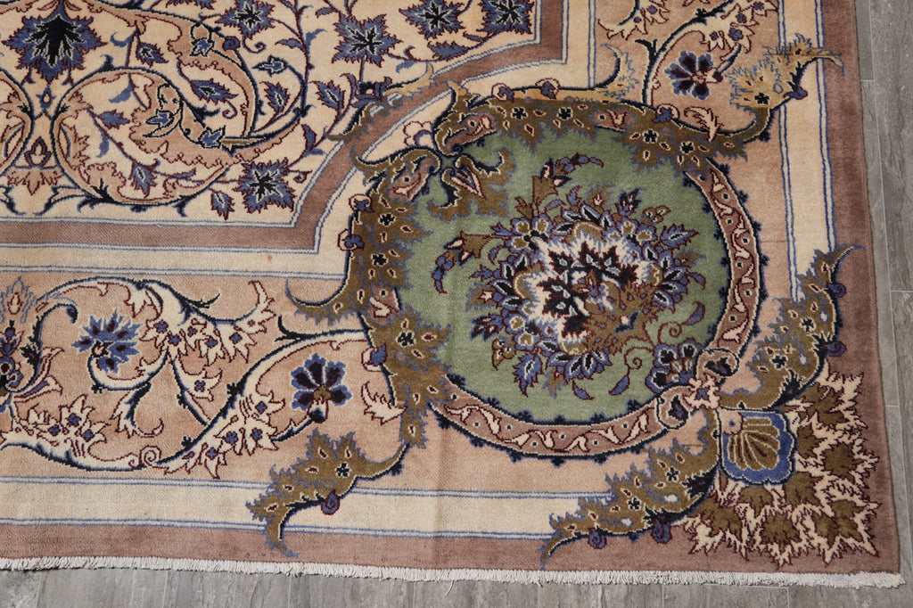 9.9 x 13.6 Unusual French Aubusson Persian Kashan Rug Iran #S10-3353