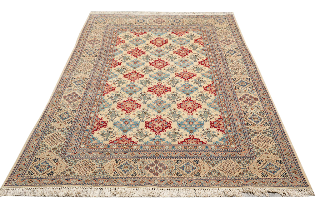 5 x 8.7 Fine Persian Nain Wool And Silk  Rug