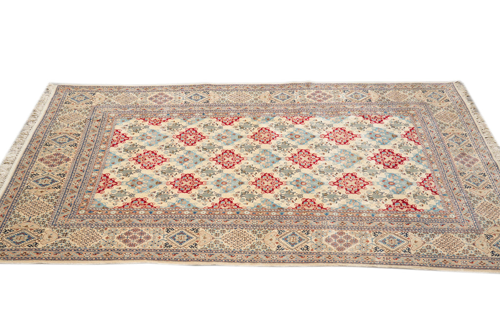 5 x 8.7 Fine Persian Nain Wool And Silk  Rug 6 La 500 KPSI #PIX-15979