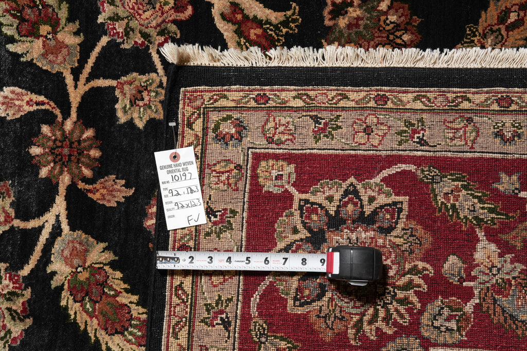 9 x 12 Dense Lustrous Wool Black Burgundy  Quality Jaipour Rug #PIX-10197