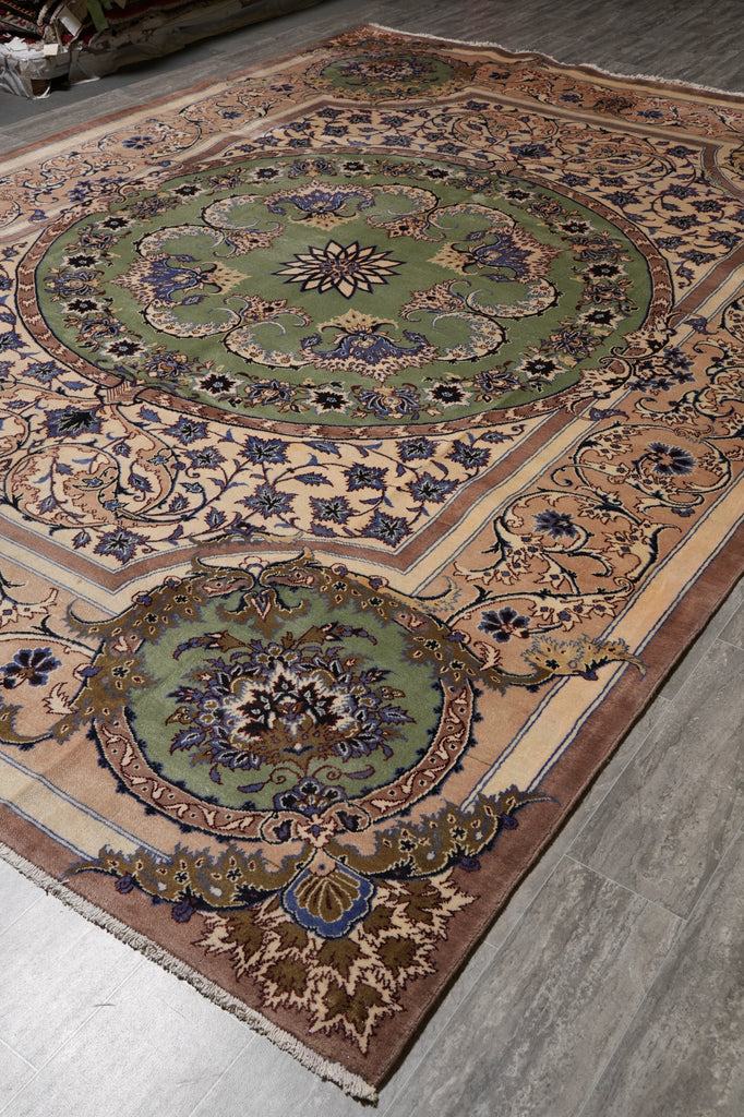 9.9 x 13.6 Unusual French Aubusson Persian Kashan Rug Iran #S10-3353