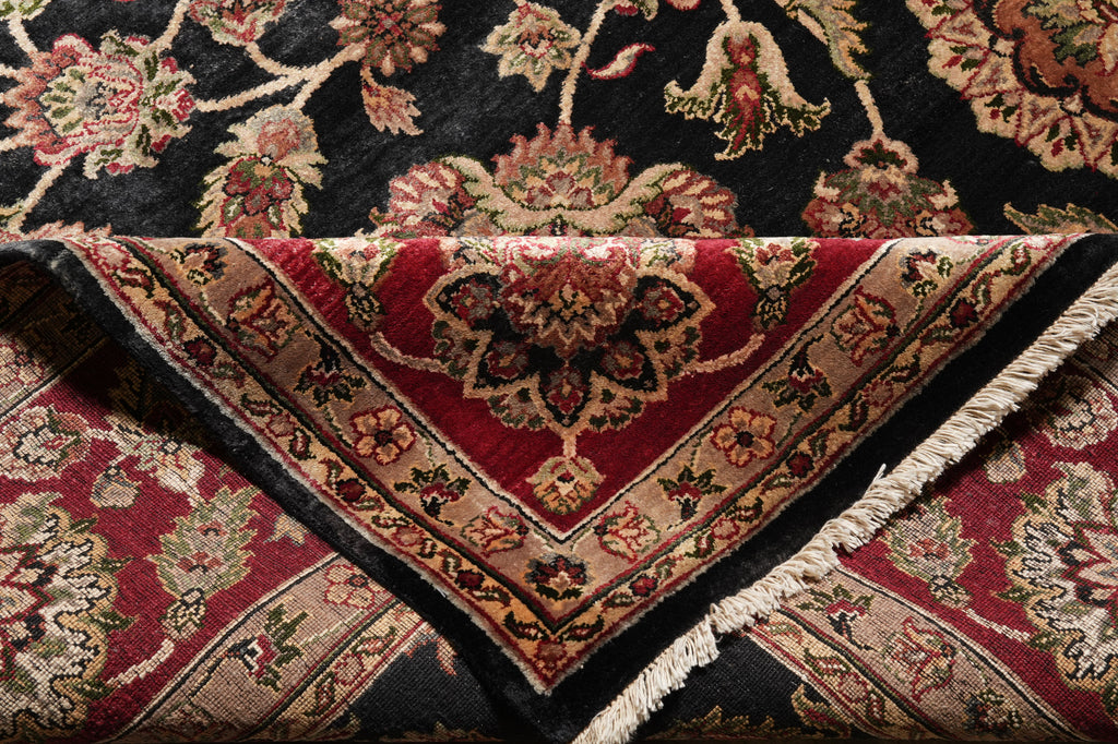 9 x 12 Dense Lustrous Wool Black Burgundy  Quality Jaipour Rug #PIX-10197