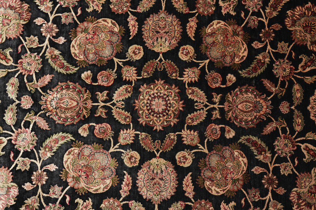 9 x 12 Dense Lustrous Wool Black Burgundy  Quality Jaipour Rug #PIX-10197