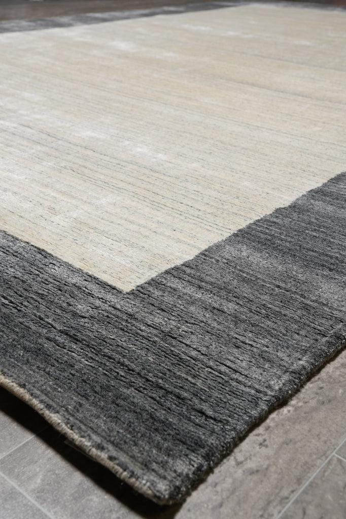 6.3 x 9.3 Plain Gray Wool Handmade Contemporary Rug #F-4616