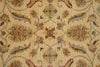 Load image into Gallery viewer, Close-up of a woven textile pattern with a beige background and ornate floral and vine motifs in muted green, rust red, and tan.