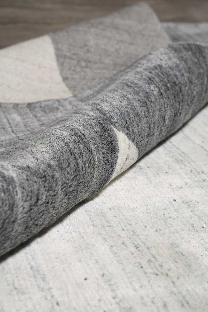 9 x 12 Contemporary Wool Handmade Gray Rug #F-4619