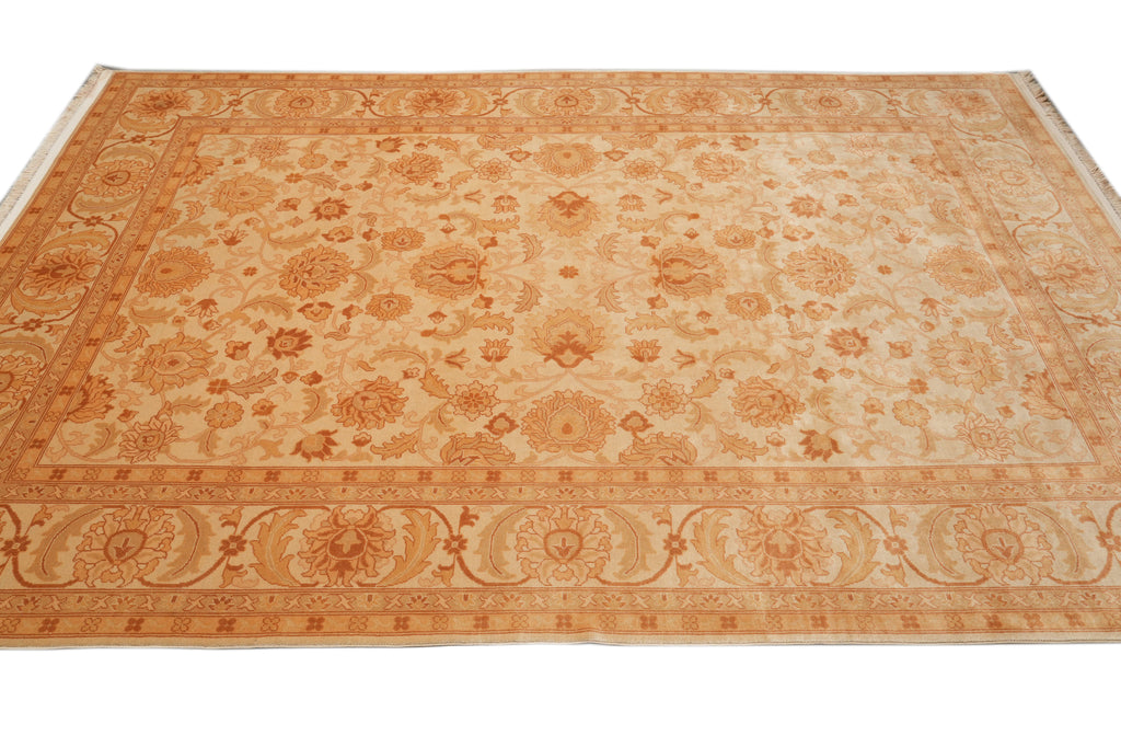 8.9 x 12  Quality Beige Gold Chobi Peshawar Rug