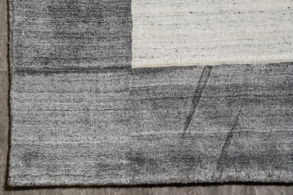 9 x 12 Contemporary Wool Handmade Gray Rug #F-4619