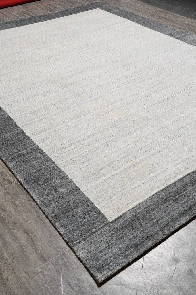 9 x 12 Contemporary Wool Handmade Gray Rug #F-4619