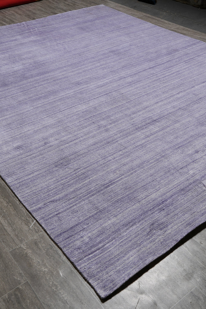 9 x 12 Lavander Plain Color Modern Wool Handmade Rug #F-4620