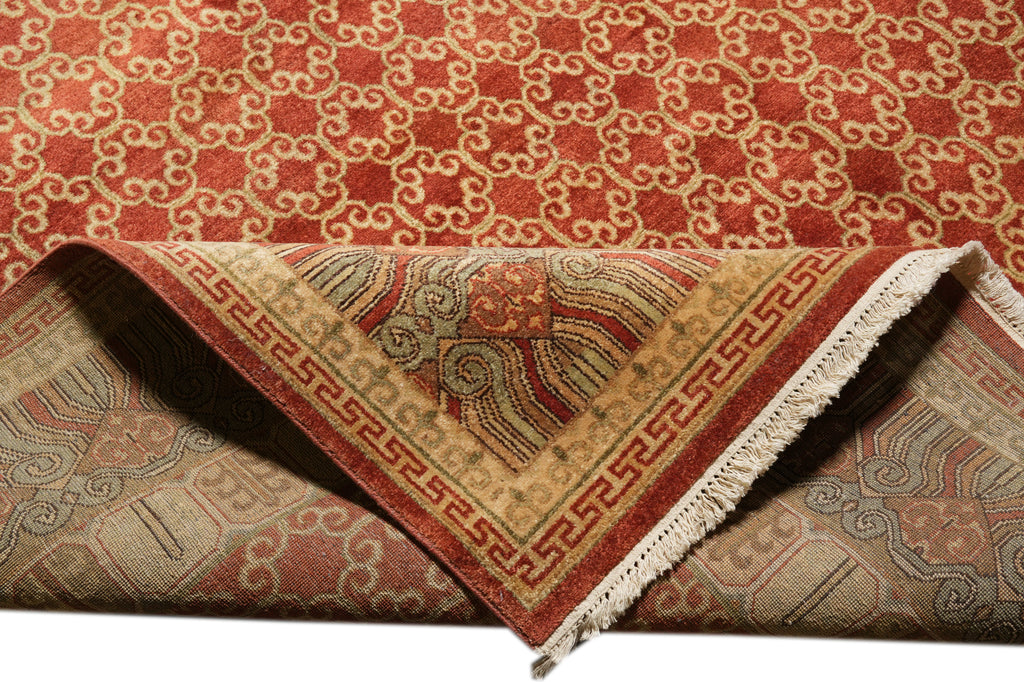 9 x 12.4 New Quality Agra Rug Coral #B-72558