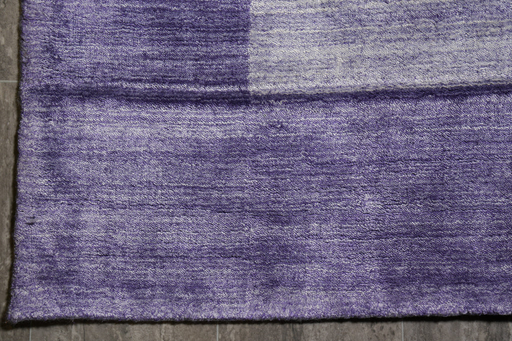 8 x 10 Solid Purple Lavendar Fine Wool Handmade Rug F-5388