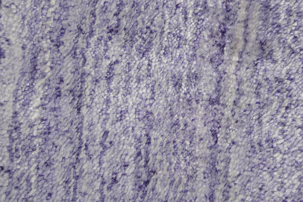 8 x 10 Solid Purple Lavendar Fine Wool Handmade Rug F-5388