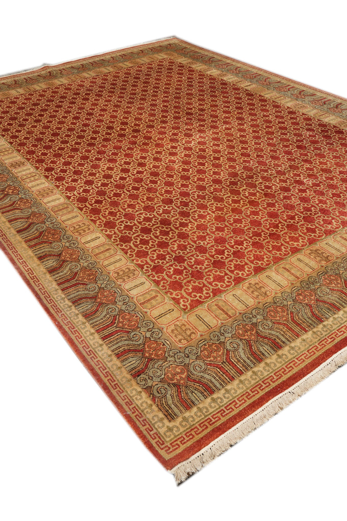 9 x 12.4 New Quality Agra Rug Coral #B-72558