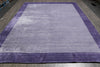 Load image into Gallery viewer, 8 x 10 Solid Purple Lavendar Fine Wool Handmade Rug F-5388