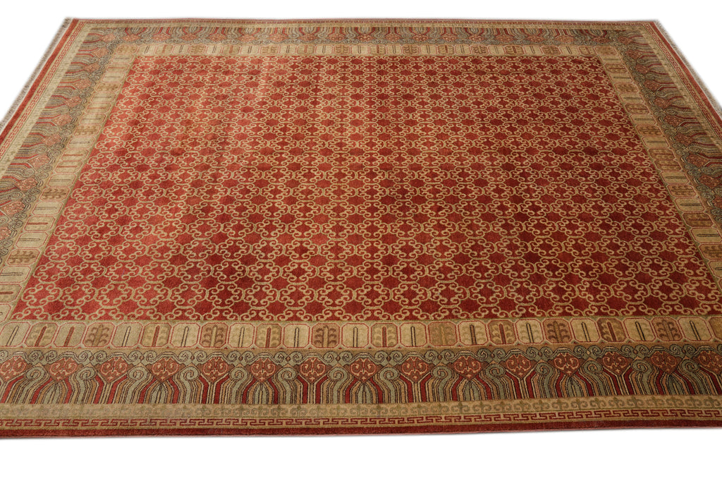 9 x 12.4 New Quality Agra Rug Coral #B-72558