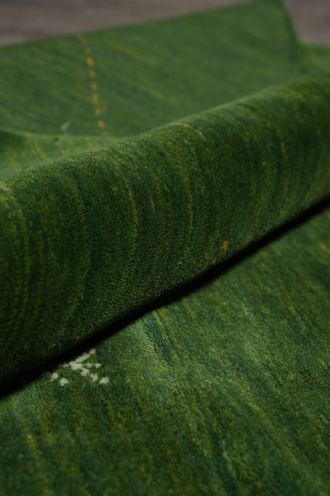 9 x 12 Solid Plain Green Wool Handmade Rug #F-4622