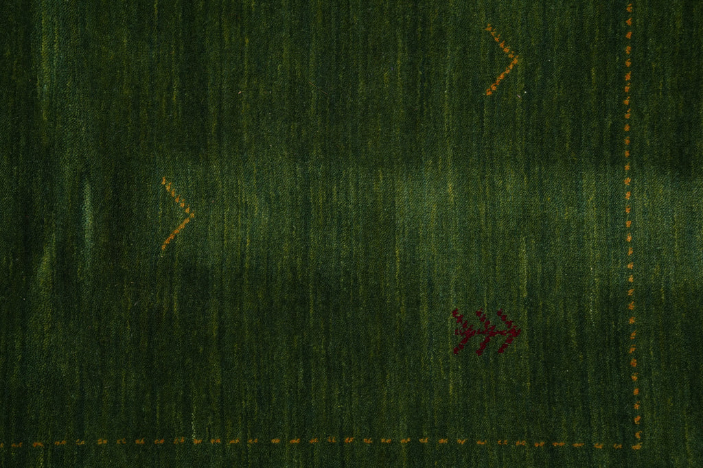 9 x 12 Solid Plain Green Wool Handmade Rug #F-4622