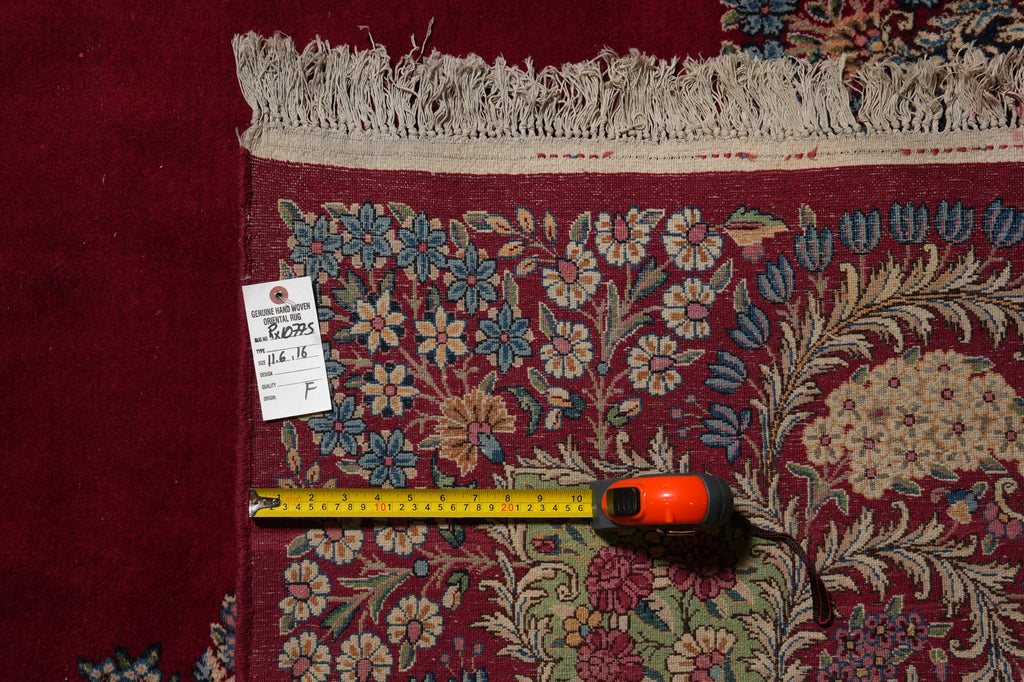 11.6 x 16 Semi-Antique Persian Kerman Rug Majestic Open Field Sale #PIX-10775