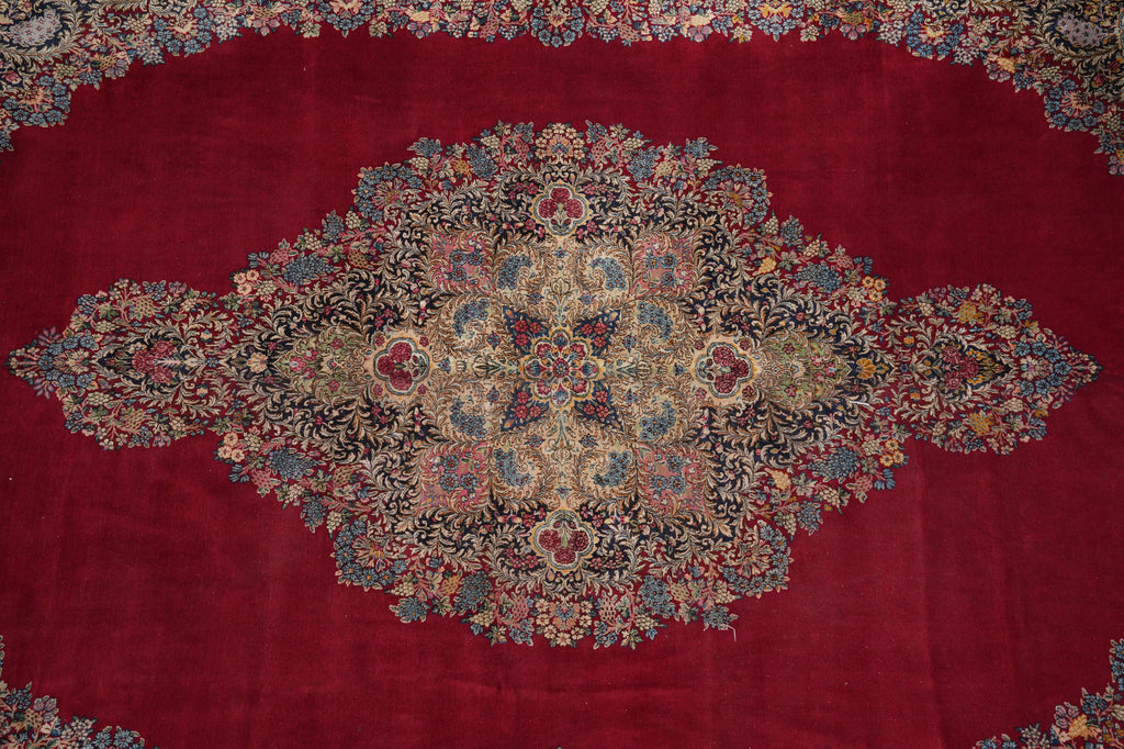 11.6 x 16 Semi-Antique Persian Kerman Rug Majestic Open Field Sale #PIX-10775