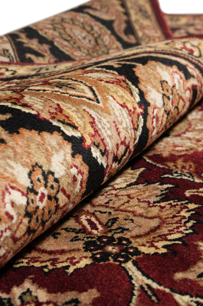 9 x 12 Quality Handmade Jaipur Rug Dense Lustrous Wool Burgundy Black #F-4380