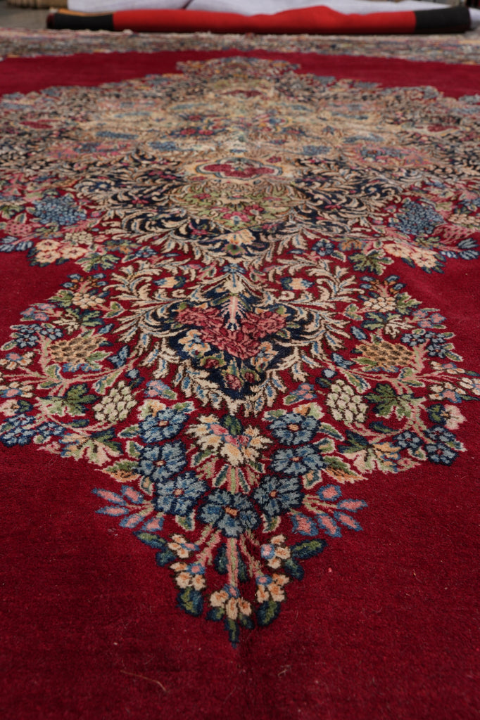 11.6 x 16 Semi-Antique Persian Kerman Rug Majestic Open Field Sale #PIX-10775